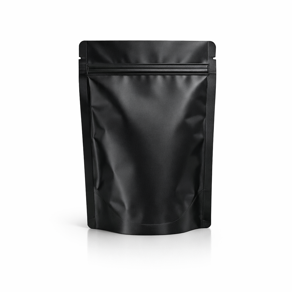 Custom black mylar bag with zipper closure stand-up pouch