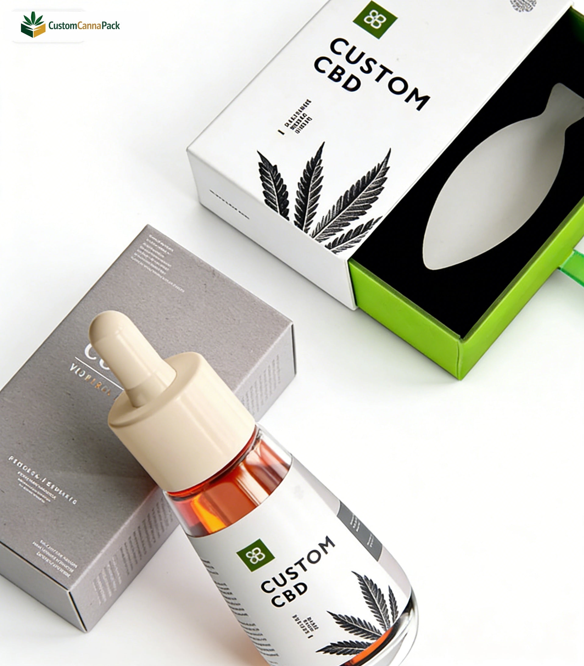 Rigid Drawer Box & Glass Dropper Bottle CBD Packaging Wholesale - Image 3