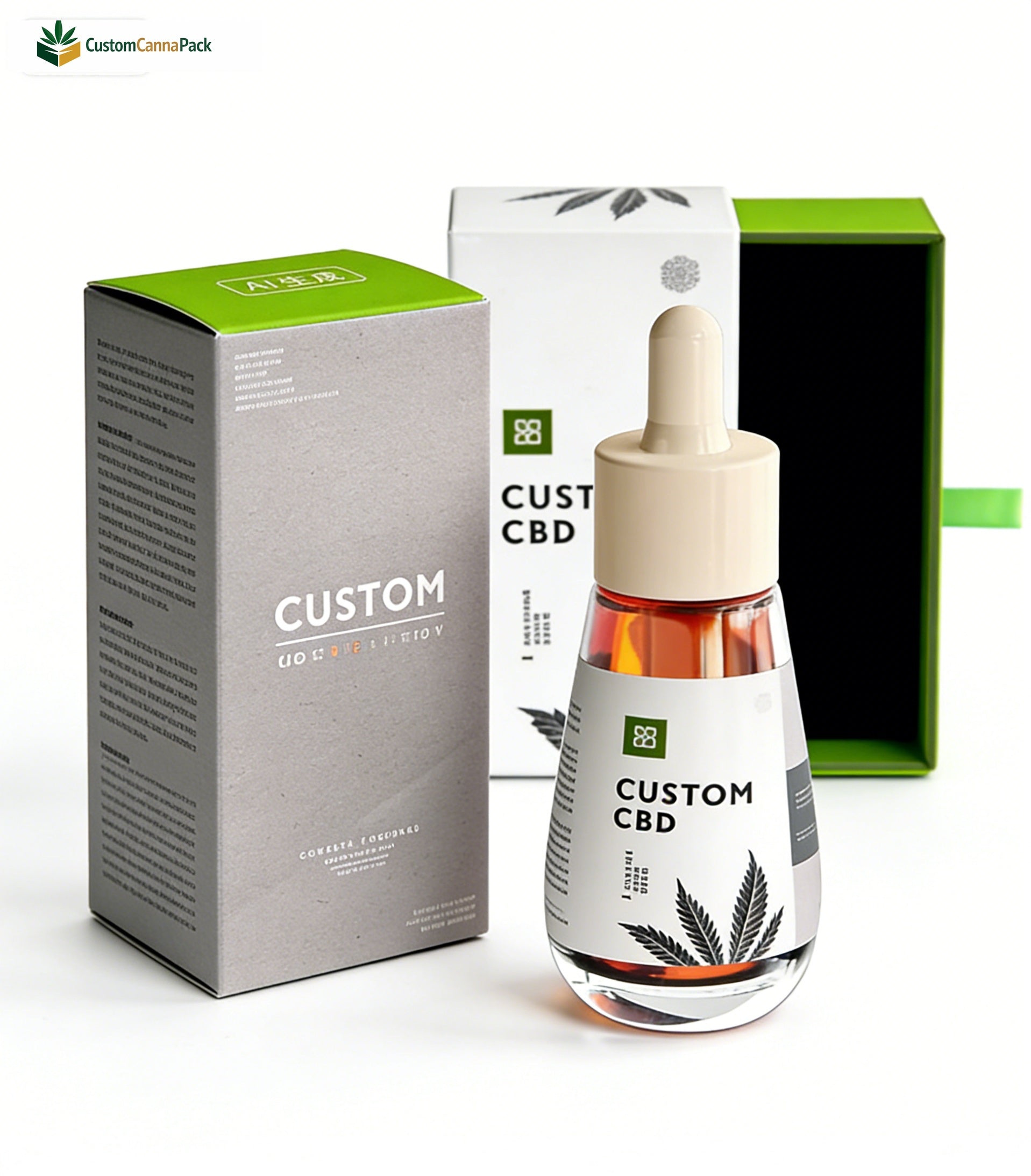Rigid Drawer Box & Glass Dropper Bottle CBD Packaging Wholesale - Image 4