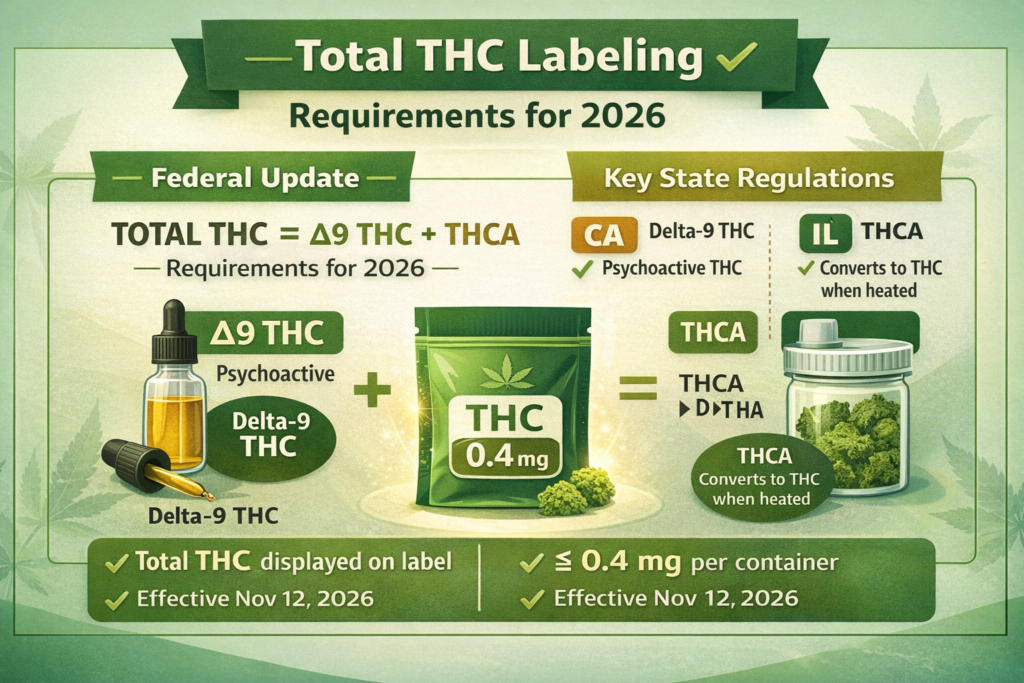 total thc labeling requirements for cannabis products in 2026