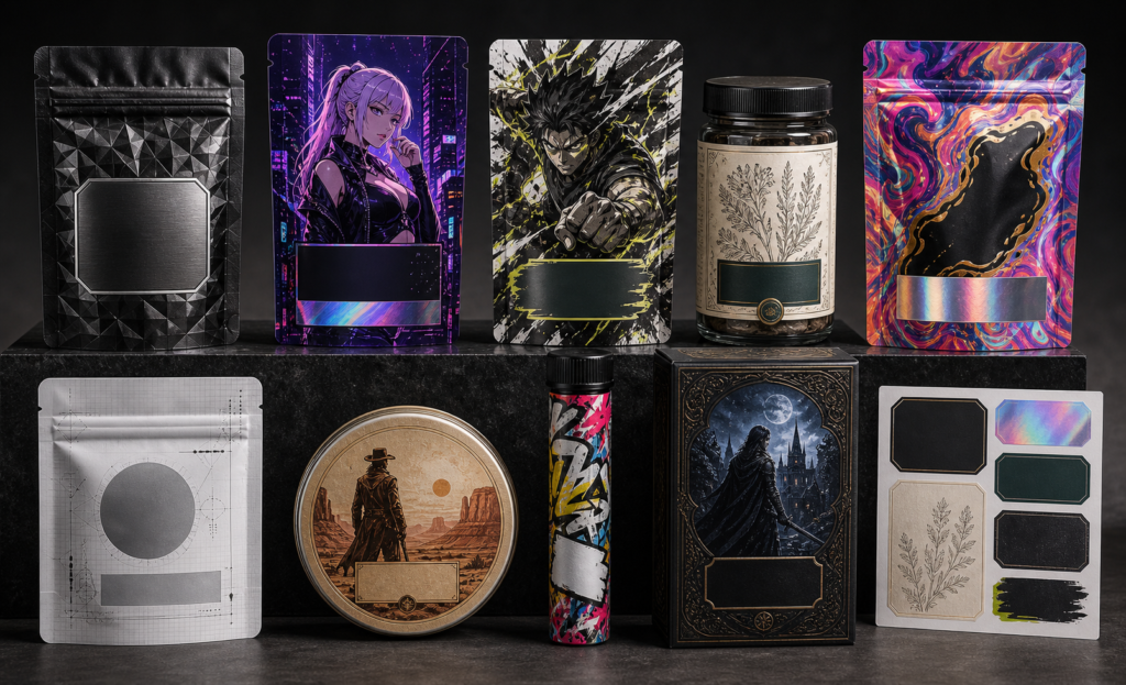 cannabis-packaging-diverse-concept-lineup